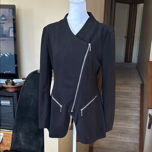 Asymmetrical Black Women's Blazer office Jacket